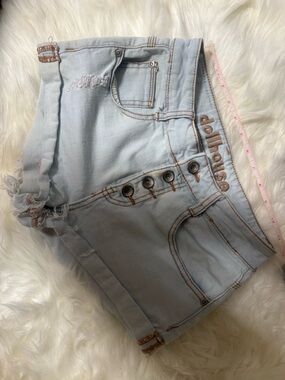 Dollhouse Light Wash Blue High-Rise Button-Fly Jean Shorts size 5